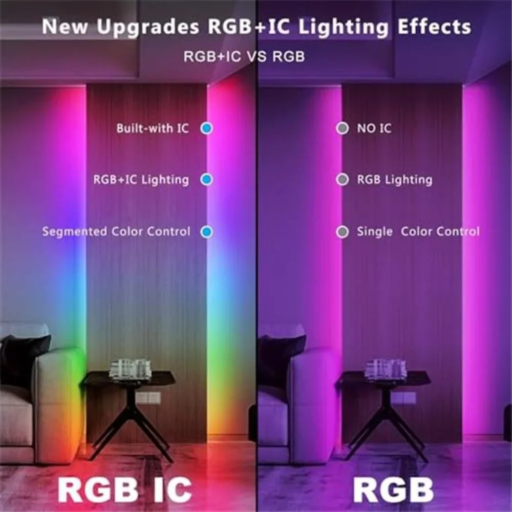 LED Strip Lights Smart IC Color Changing Music Sync Bedroom Home Decor 16 Foot